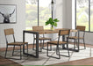 Elements International Industrial Austin Side Chair (Set of 2) in Gunmetal and Brown - Faith Furniture (Manhattan, KS)
