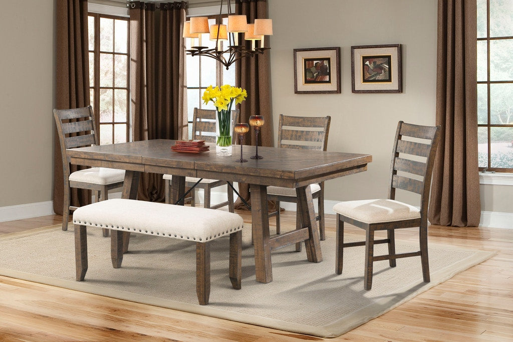 Elements International Jax Ladder Back Side Chair (Set of 2) in Smokey Walnut - Faith Furniture (Manhattan, KS)