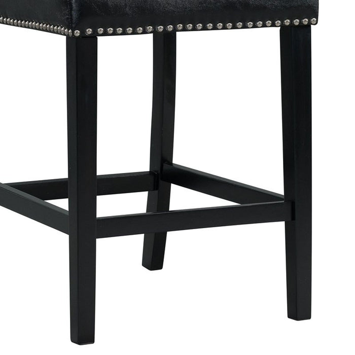 Elements International Meridian Counter Height Chair (Set of 2) in Black - Faith Furniture (Manhattan, KS)