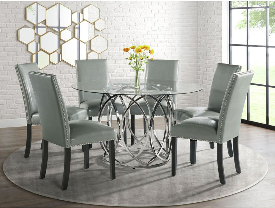 Elements International Merlin Meridian Side Chair (Set of 2) in Grey - Faith Furniture (Manhattan, KS)