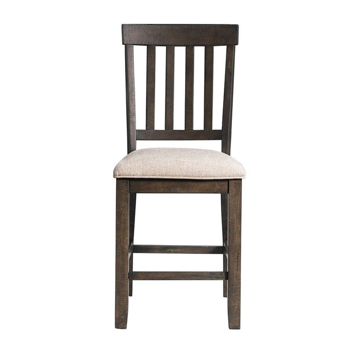 Elements International Stone Counter Height Chair (Set of 2) in Cream/Dark Ash - Faith Furniture (Manhattan, KS)