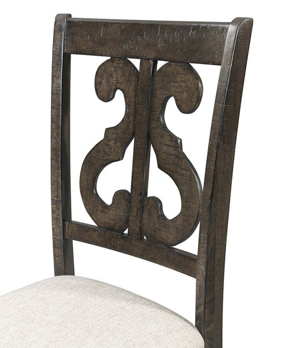Elements International Stone Swirl Back Side Chair (Set of 2) in Cream/Dark Ash - Faith Furniture (Manhattan, KS)