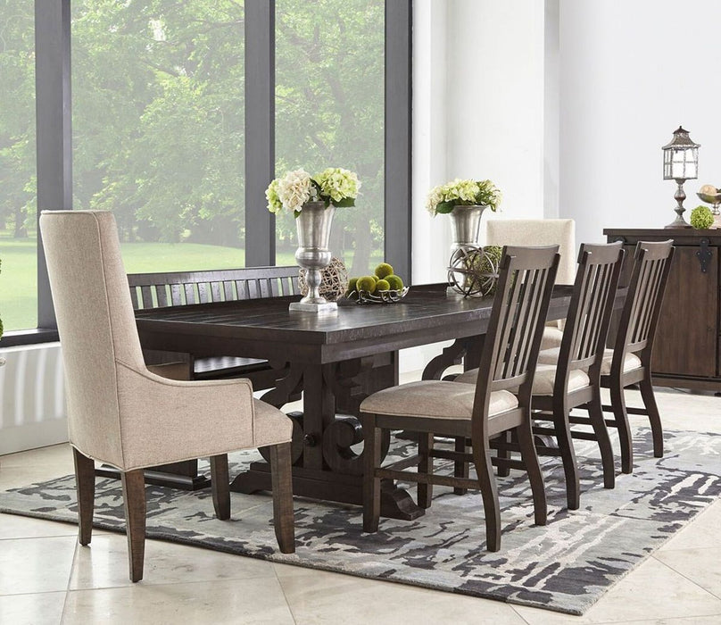 Elements International Stone Upholstered Side Chair (Set of 2) in Cream/Dark Ash - Faith Furniture (Manhattan, KS)