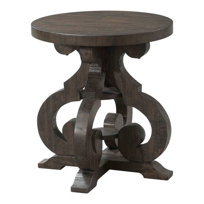Stone Chair Side Table w/ PU Base - Faith Furniture (Manhattan, KS)