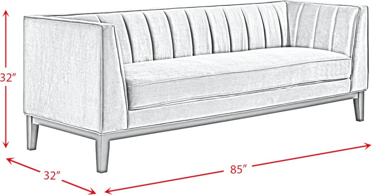 Elements International Calais Sofa in Light Grey - Faith Furniture (Manhattan, KS)