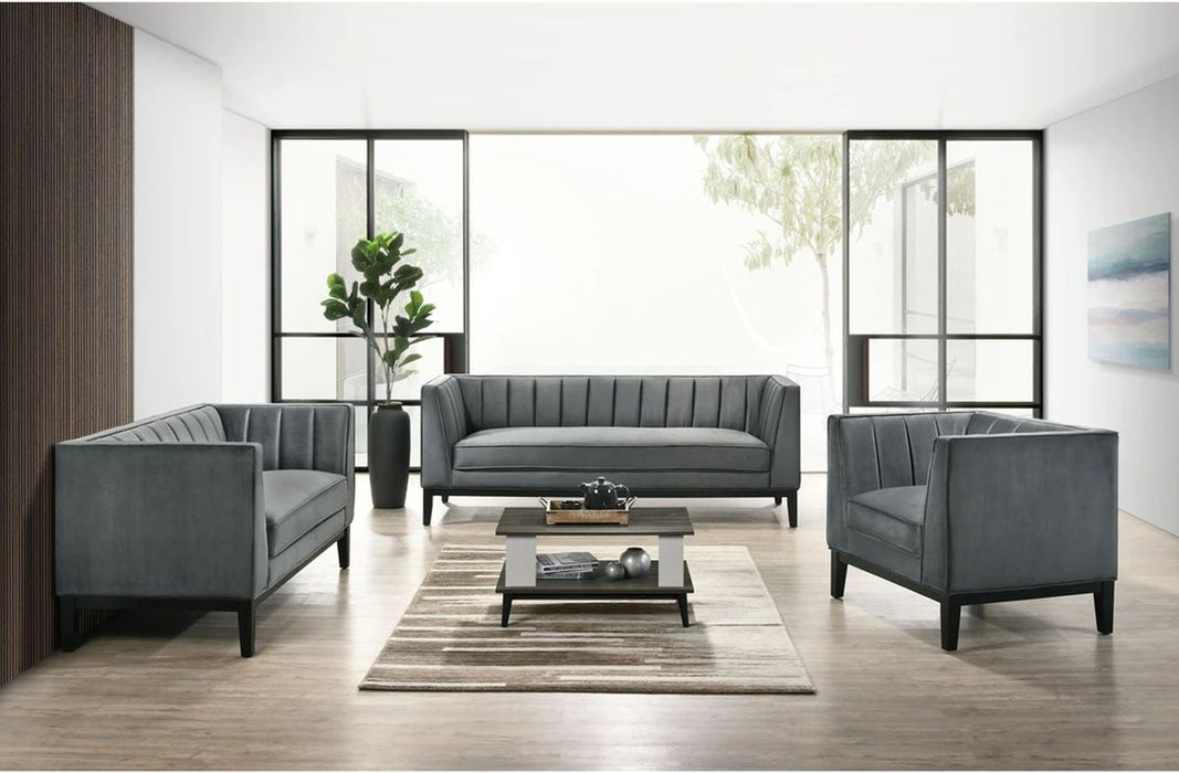 Elements International Calais Sofa in Light Grey - Faith Furniture (Manhattan, KS)