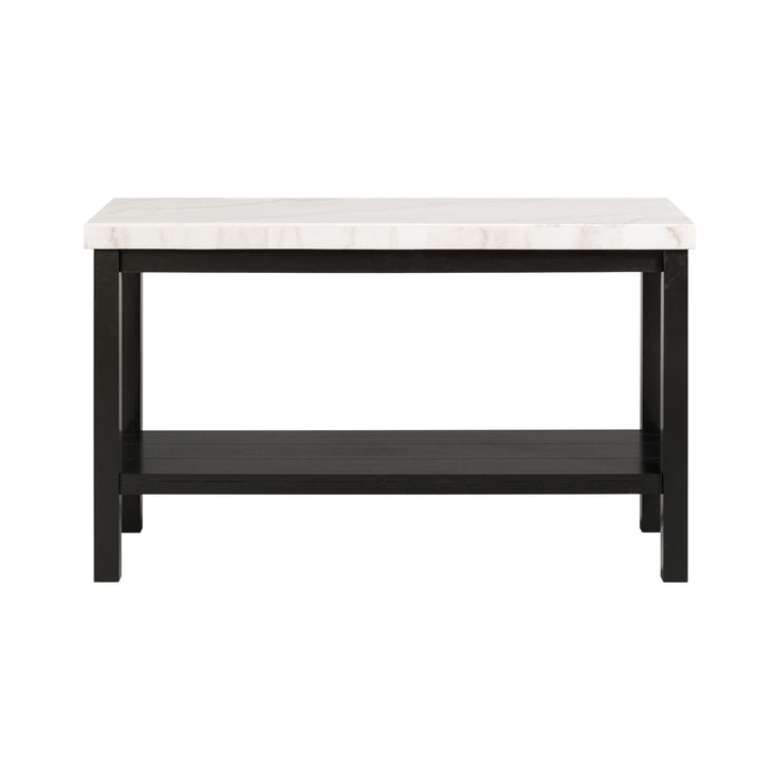 Marcello White Marble Rectangle Sofa Table - Faith Furniture (Manhattan, KS)
