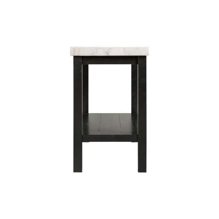 Marcello White Marble Rectangle Sofa Table - Faith Furniture (Manhattan, KS)