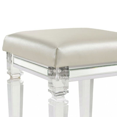 Elements International Twenty Nine Vanity Stool in White - Faith Furniture (Manhattan, KS)