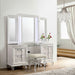 Elements International Twenty Nine Vanity Stool in White - Faith Furniture (Manhattan, KS)