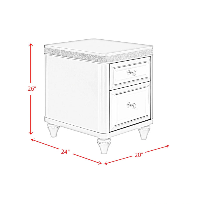 Avril Chairside Table with Power/USB in Silver