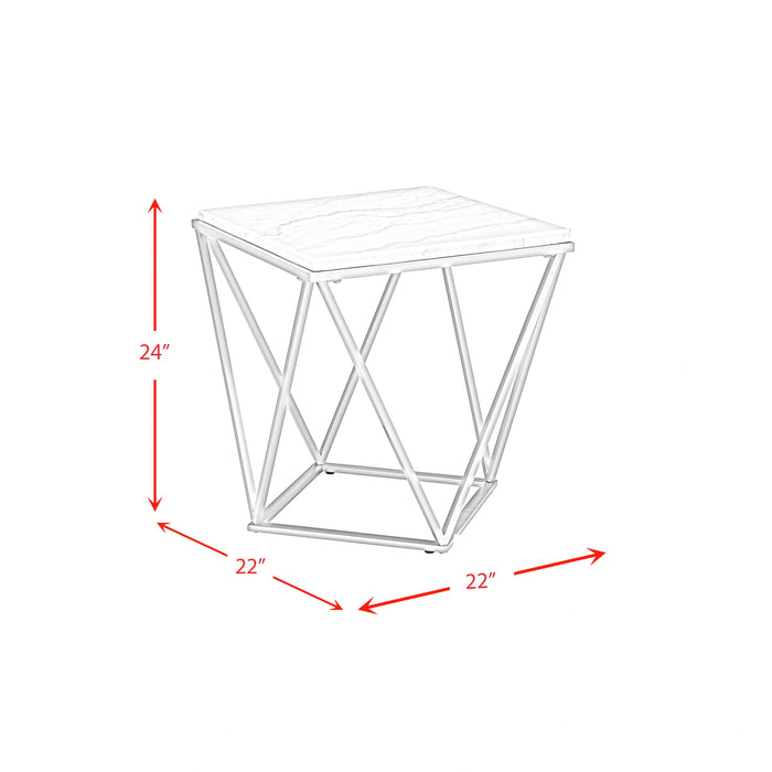Riko Square End Table W/Gold Metal Leg